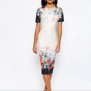 Nwt Asos border print floral t-shirt dress 2